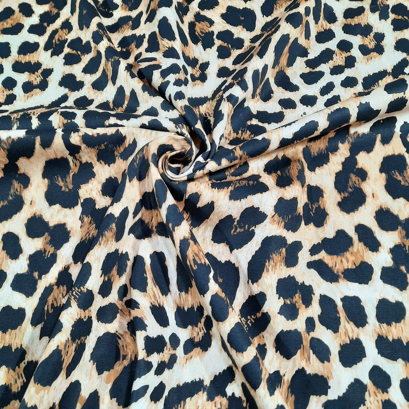 Tecido Tricoline Estampa Digital Onça Meio Metro (50cm x 150cm)
